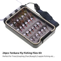 24pcs Fly Fishing Flies Kit with Waterproof Fly Box 2