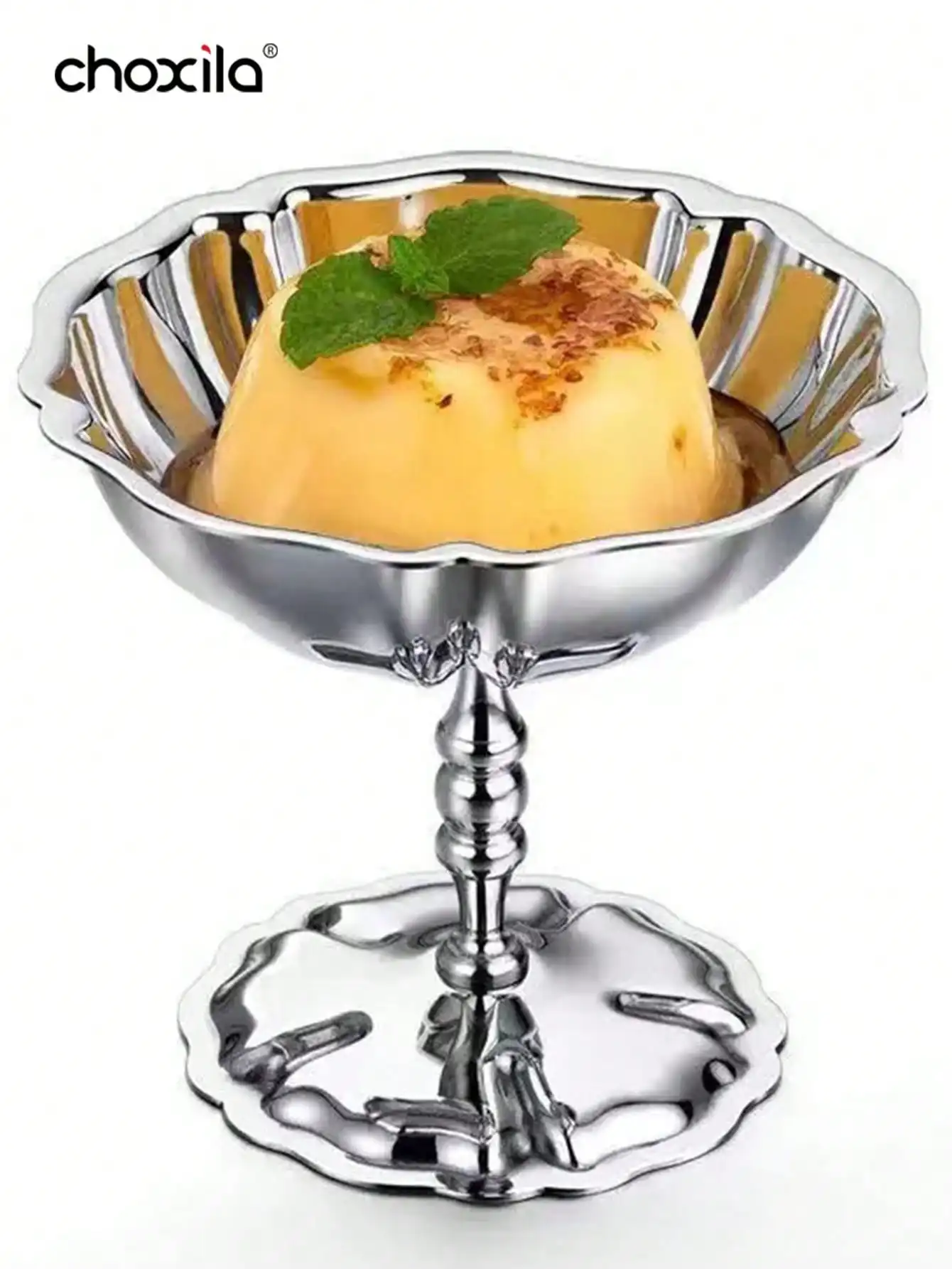 1pc Stainless Steel Dessert Cup, Ice Cream Bowl, Yogurt Snack Candy Cups Salad Fruit Pudding Bowls for Party/Holiday/Festival