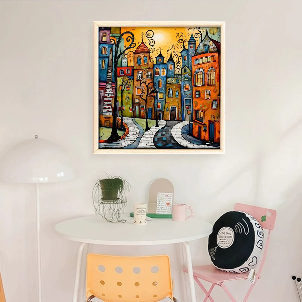 House Printed Cross Stitch Kit 40x40cm DIY 18CT Embroidery Craft Set Home Decor