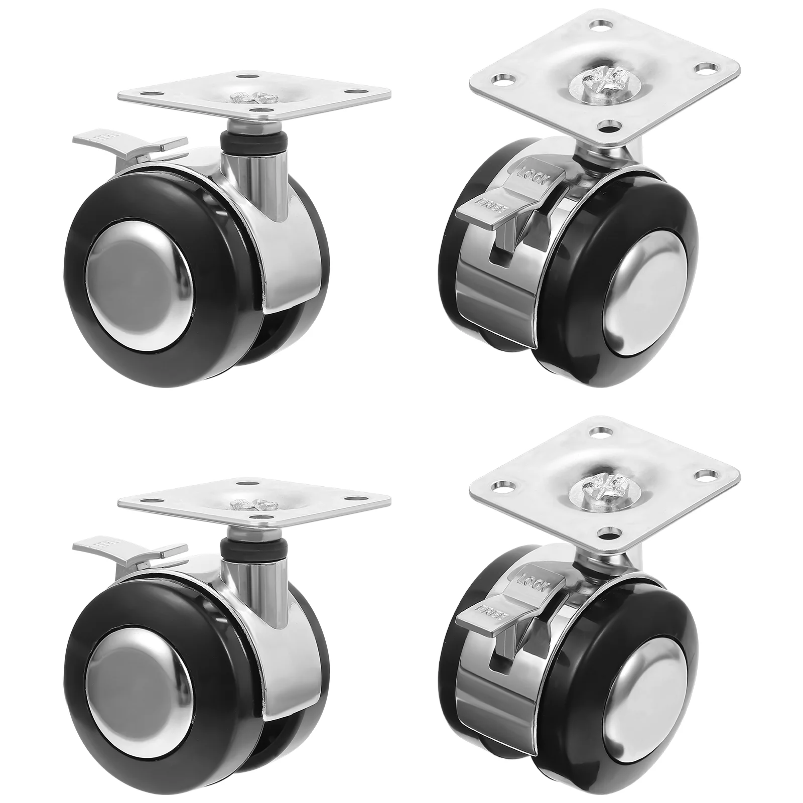 

4 PCS Furniture Casters Swivel Heavy Duty Wheels for Chair Zinc Alloy Universal