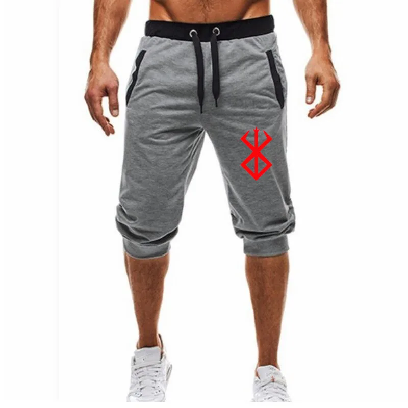 2024 New Mens cross-border sports pants men's casual jogging shorts elastic fitness pants cropped pants M-4XL Men 4