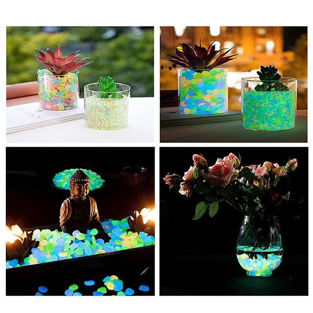Piedras luminosas para decoración de jardín, guijarros decorativos que brillan en la oscuridad, para pecera al aire libre, accesorios de Acuario, 100 piezas - Imagen 3