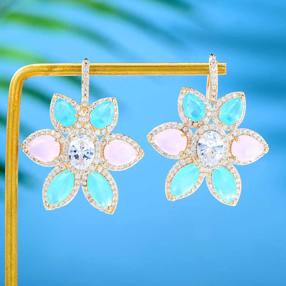 

Kellybola New Retro Statement Flower Earrings Geometric Cute Dangle Earrings for Women Wedding Party Christmas Gift Wholesale