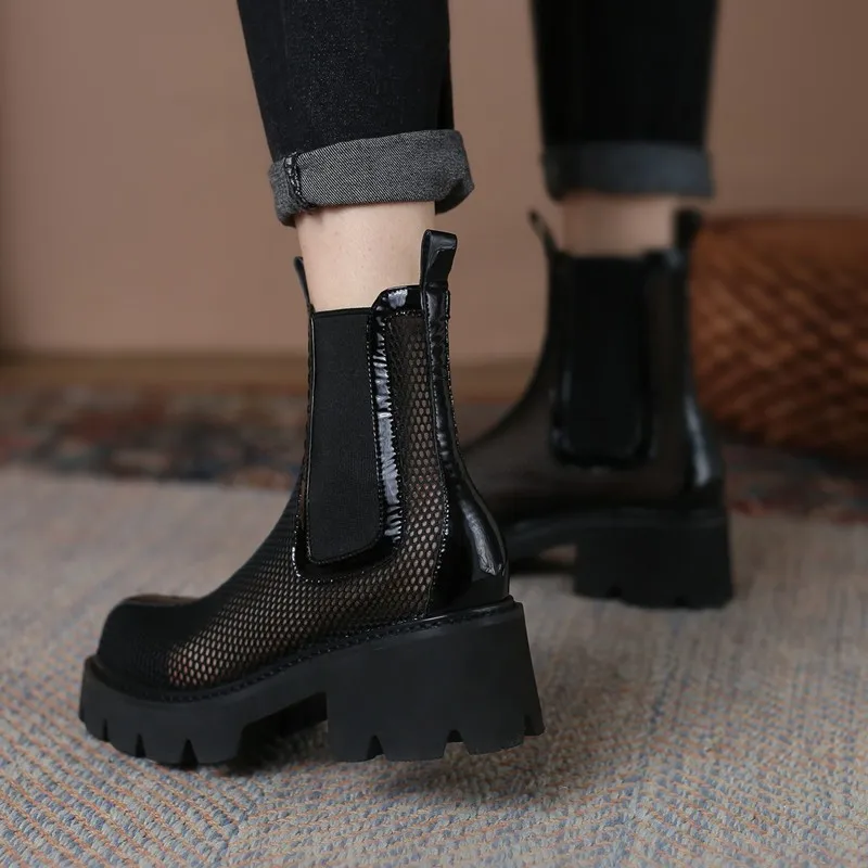 Brand Mesh Breathable Thin Ankle Boots 