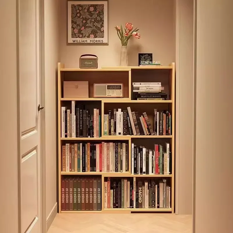 Storage Story Bookcase Shelf Children Wooden Vintage Bookcase Designs Vertical Minimalist Librero Organizador Mueble Furniture 1