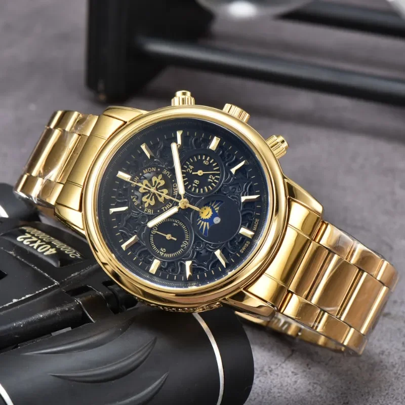 

Top Sale Original Brand Watches for Mens Luxury Multifunction Automatic Date Watch Business Chronograph Moon Phase AAA Clocks