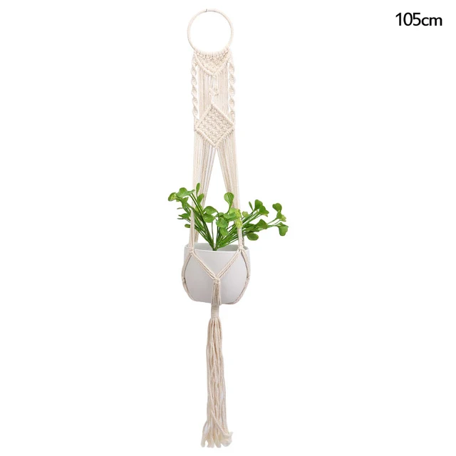 Macrame Handmade Plant Hanger Baskets Flower Pots Holder Balcony Hanging Decoration Knotted Lifting Rope Home Garden Supplies N