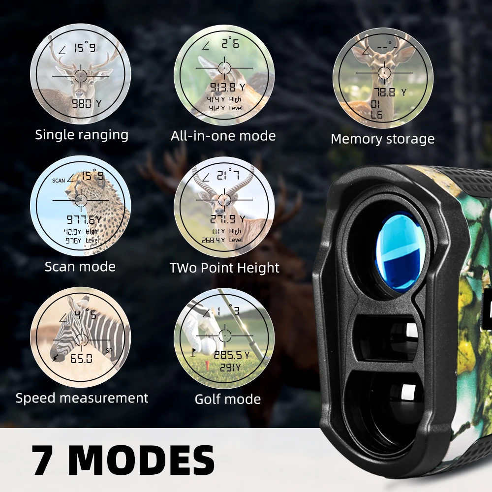 650/1090Yards Laser Range Finder for Golf & Hunting, 6X Magnification Monocular,