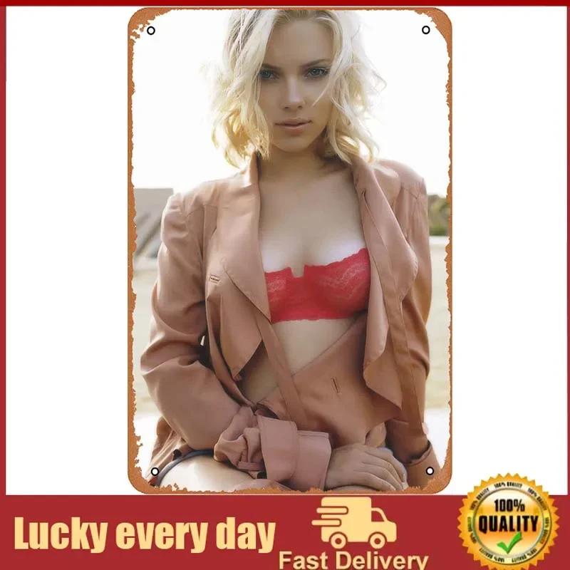 

Music Metal Signs Vintage Scarlett Johansson Hot Poster Celebrities & Musicians Wall Art Retro Decor Tin Sign room decor