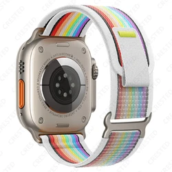 Multicolor Nylon Trail Loop Wristband for 40mm 41mm S10-42mm (Rainbow)