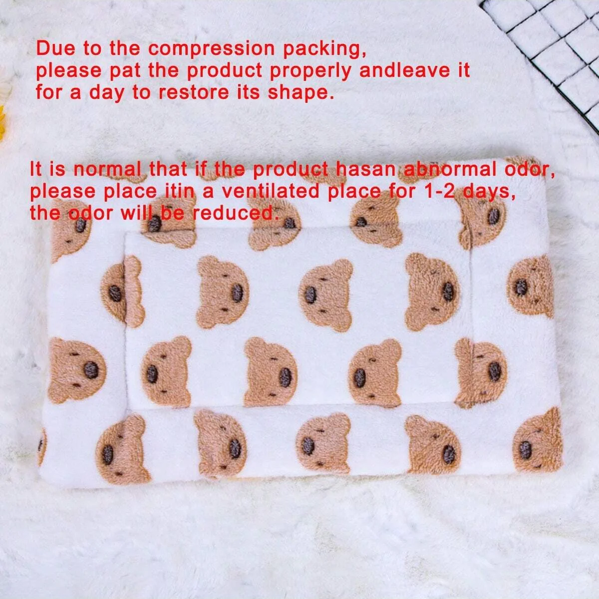 1pc-Printed Pet Blanket Floor Mat - Suitable for Small and Medium sized Pets for Heating and Sleeping