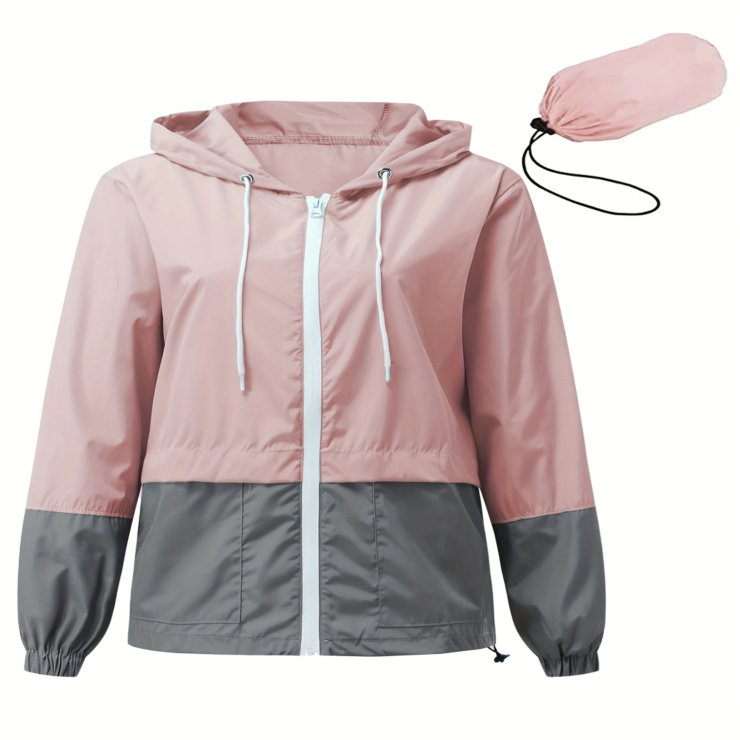 Women's Hooded Waterproof Raincoat-Lightweight Bomber Jacket