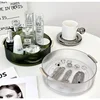 360 Degree Rotating Plastic Storage Tray Cosmetic Storage Box Makeup Organizer Storage Baskets Kitchen Organizer Serving Tray 2