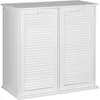 Tilt-Out Laundry Sorter Cabinet With Shutter Front Dirty Laundry Basket White Freight Free Home Storage Organization Garden 1