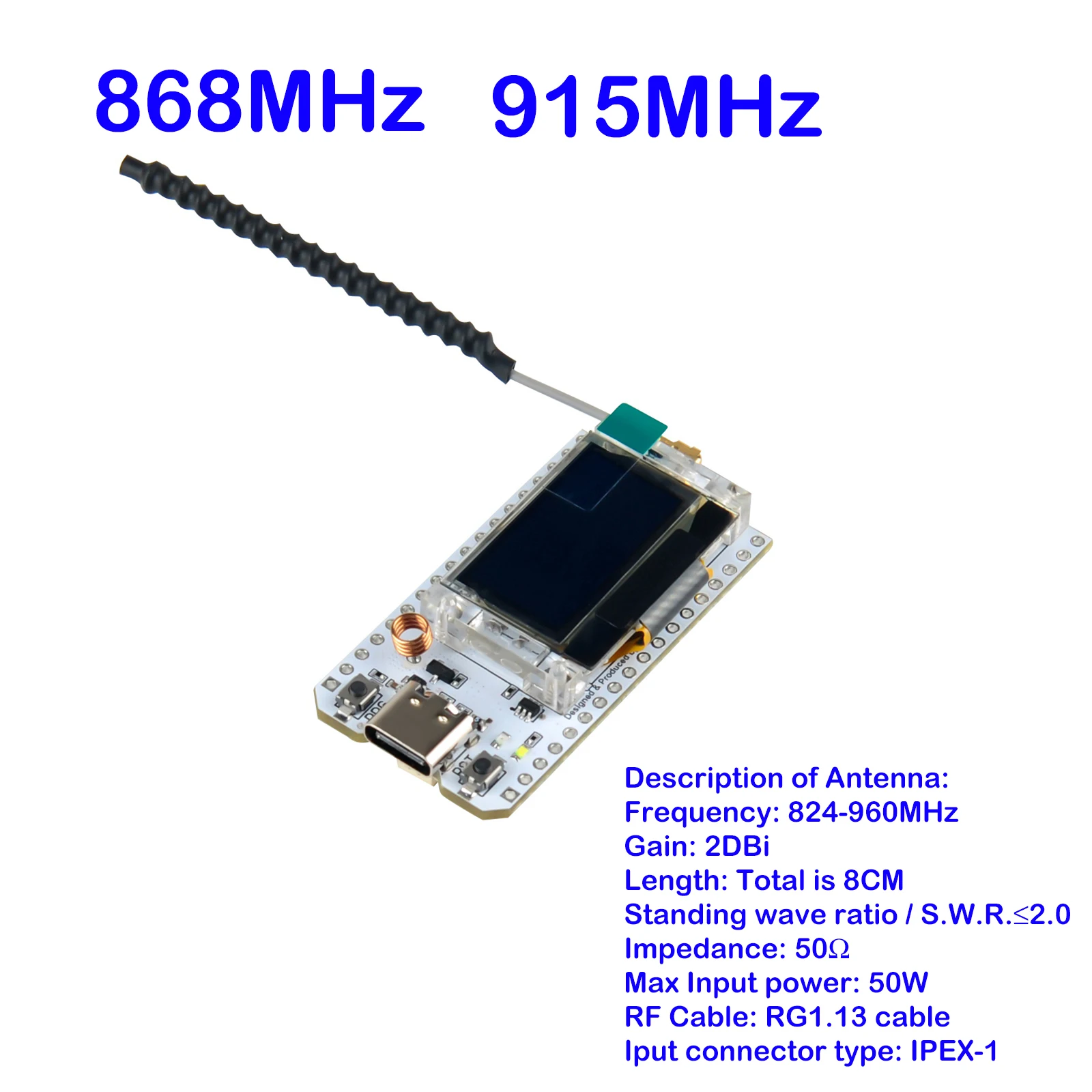 ตัวเลือกสินค้า โมดูล IoT ESP32 LoRa32 พร้อมจอแสดงผล 0.96 นิ้ว