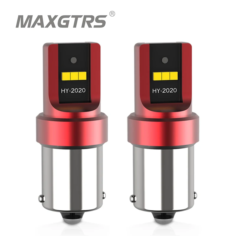 2X Ambra 1156 BA15S P21W 45SMD LED Lampadina LED Indicatore di direzione Sostituzione Indicatori di Direzione Senza Flash Indicatori di Direzione Anteriori e Posteriori