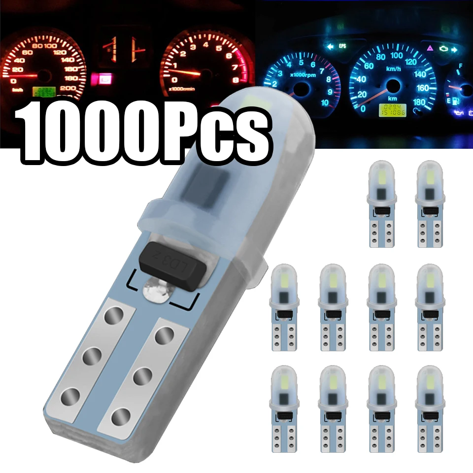 

1000 шт. T5 Светодиодная лампа W3W W1.2W Автомобильная интерьерная лампа индикатор автомобильный сигнал Фонарь 12 В Белый Красный поддерживается Прямая поставка