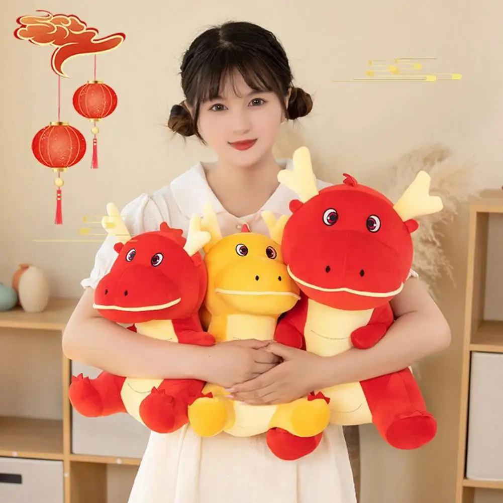 cuddly dragon plush doll soft dragon plush toy adorable new year s gift for kids sofa car decoration elastic stuffed animal Dragon Plush with 3d Horns Tail Soft Dragon Plush Toy Adorable New Year's Gift for Kids Sofa Car Decoration Elastic Stuffed