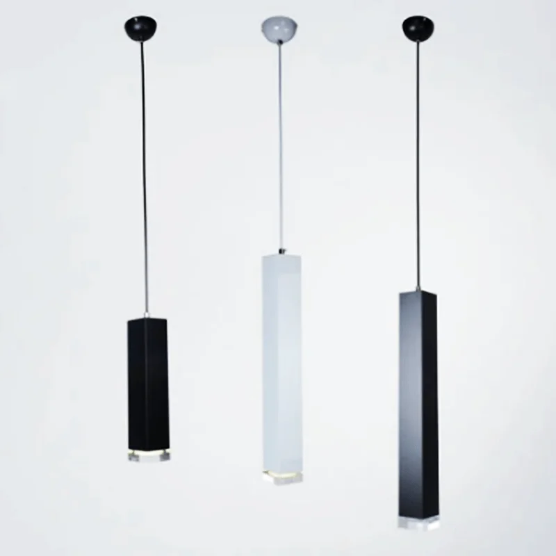 

LED Chandelier Simple Creative Personality Nordic Square Chandelier COB Dimming 7W 12W Restaurant Bar Decorative Square Lamp