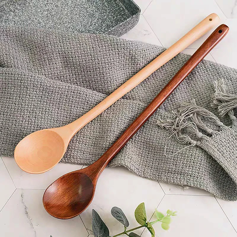 Long Wooden Stirring Spoon Wooden Spoon Long Handle Stirring Cooking Extended Cooking
