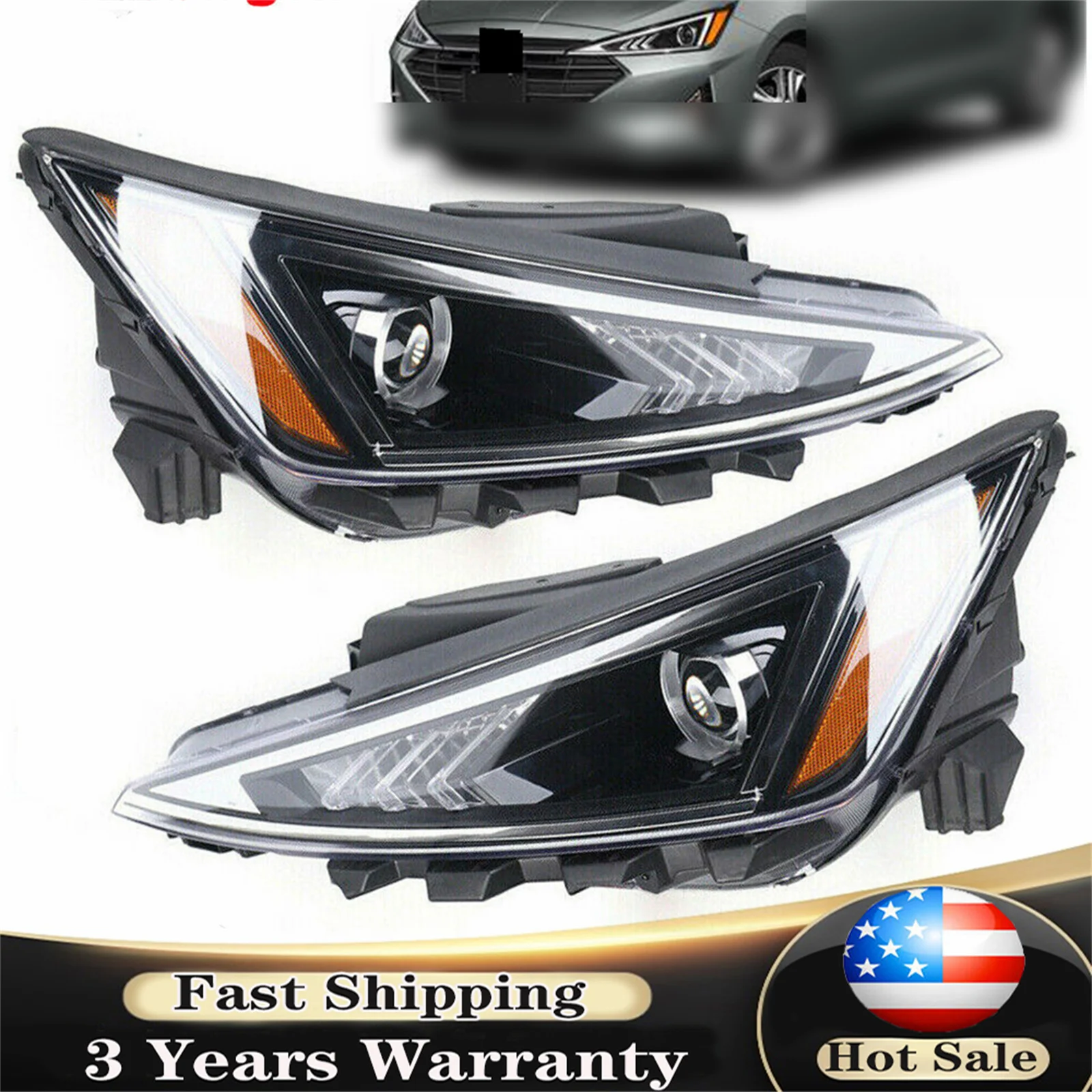 Fit For Hyundai Elantra 2019 2020 Halogen Headlights Headlamp Driver&Passenger Side LH or RH Lamps Set Headlights Assembly