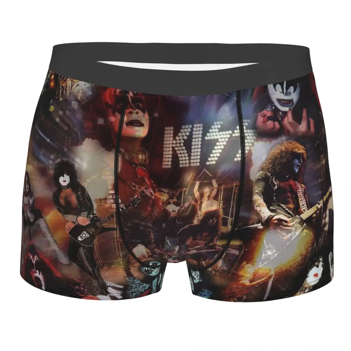 

Men Kiss Underwear Rock Band Retor Super Star Humor Boxer Shorts Panties Male Soft Underpants