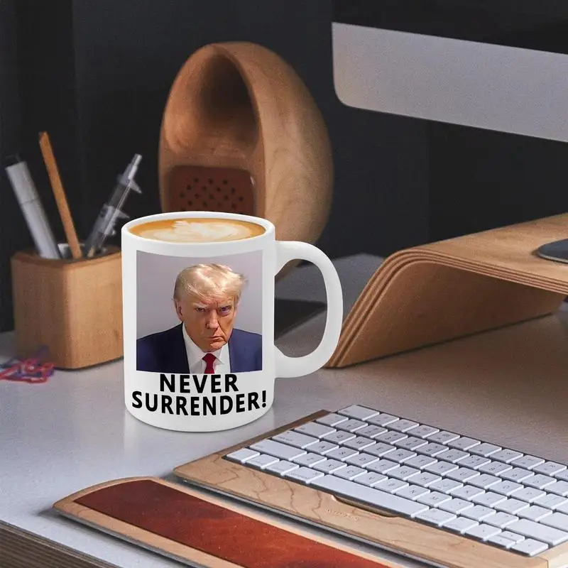 

350ml Ceramic Trump Mug Shot Coffee Drinking Mug Portable Coffee Cup Cold Hot Water Cups Porcelain Coffee Cups for Camping