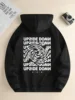 Autumn and Winter Versatile Pattern Printed Casual Hoodies Men's Daily Drawstring Hoodies Long-sleeved Couple Tops S-3XL 4