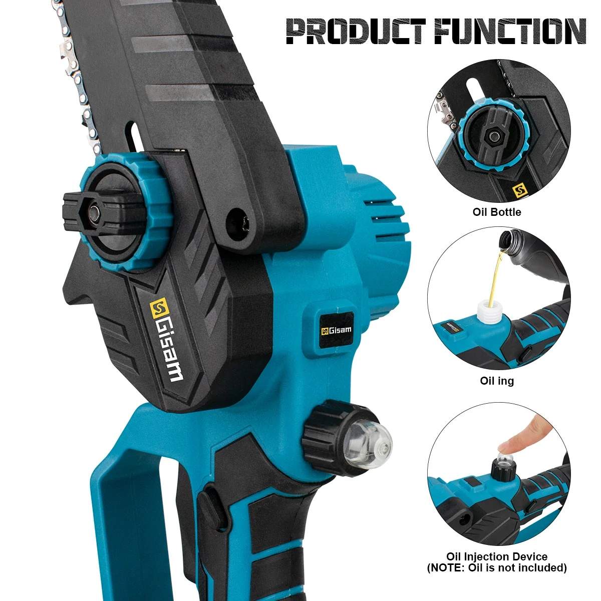 8 Inch Brushless Electric Saw Cordless Oil Electric Chain Saw Garden Wood Logging Chainsaw Power Tools For Makita 18V Battery 4