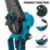 8 Inch Brushless Electric Saw Cordless Oil Electric Chain Saw Garden Wood Logging Chainsaw Power Tools For Makita 18V Battery 4