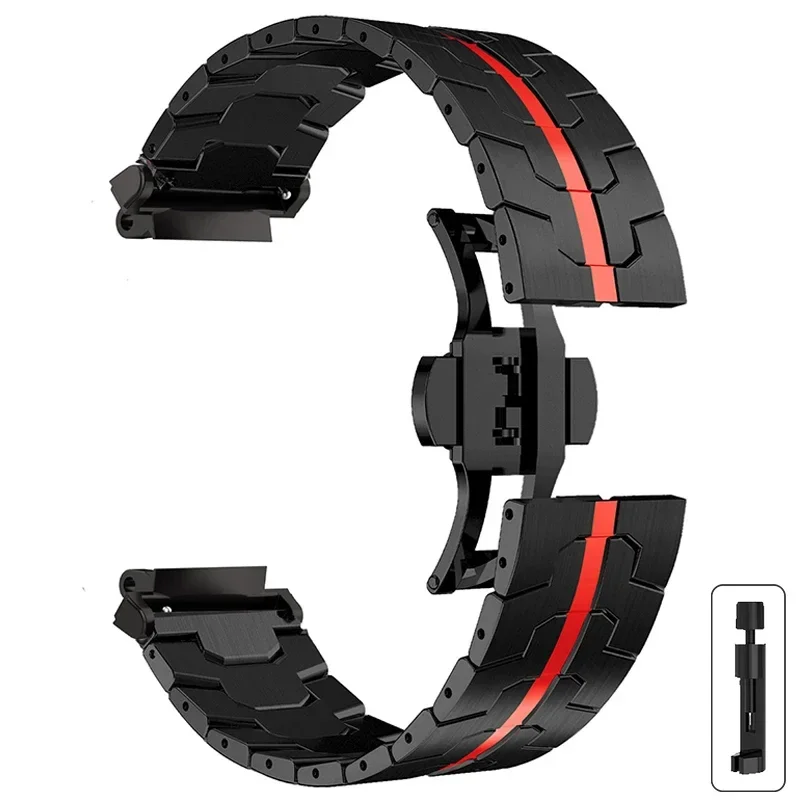 Premium Steel Strap with Butterfly Clasp - Metal Watch Band for Smartwatch Accessories