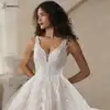 BEPEITHY Customized A-Line Champagne Wedding Dresses 2025 Spring V Neck Sleeveless Romantic Bride Ivory Bridal Gown Vestidos 6