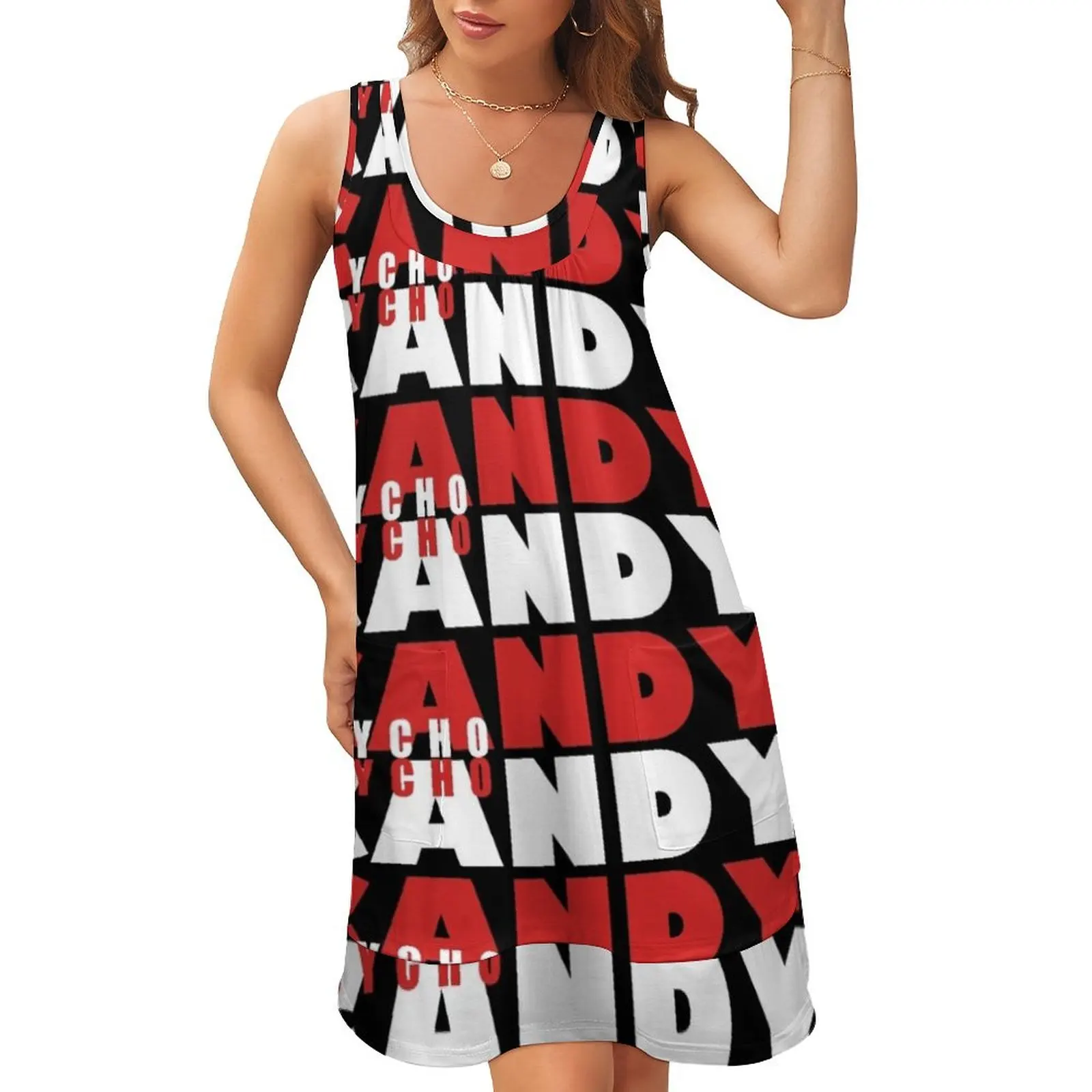 

Psycho Candy Sleeveless U-Neck Fake Two Piece Dress Female clothing purple dress women party dresses