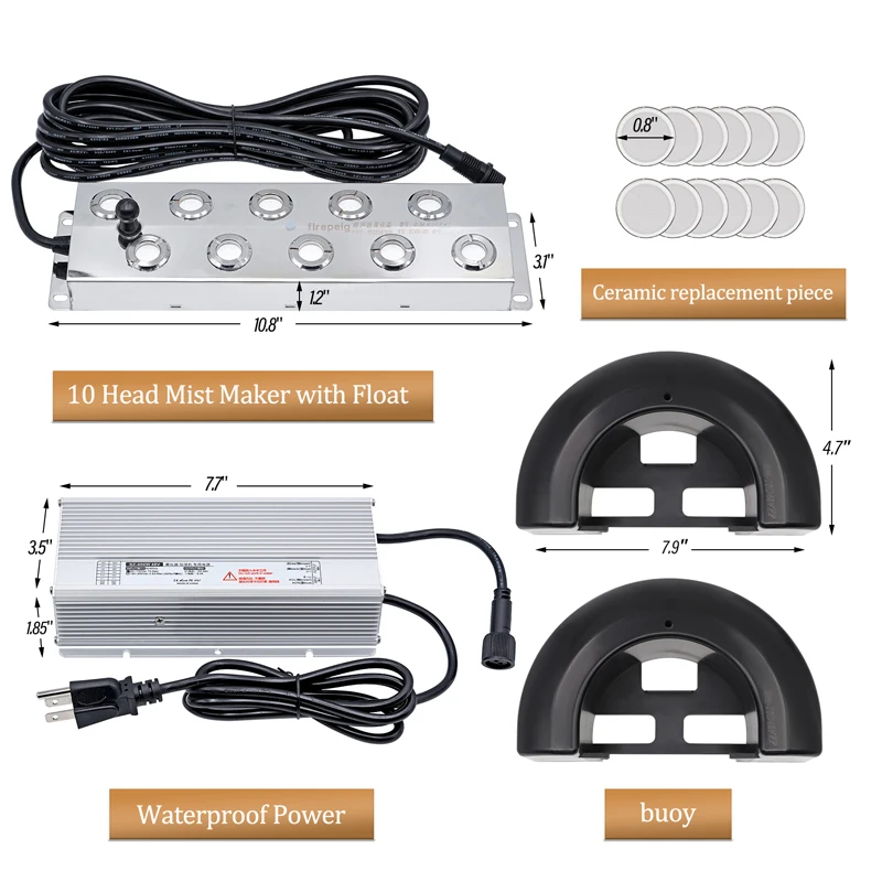 DC 48V 10 헤드 초음파 무화기 가습기, 안개 제조기, 산업용 가습기, 110V, 220V 전원 공급 장치