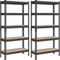 5-Tier Storage Shelves, Set of 2 Garage Storage, Boltless Assembly, Adjustable Shelving Units, Load 1929 lb Each 1