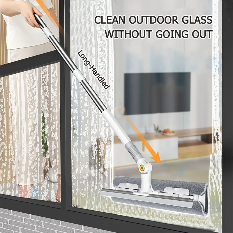 2-in-1 Glass Wiper Multi-Functional Plastic & Stainless Steel Window Cleaning Tool Ideal for Bathroom Outdoor and Glass Surfaces window cleaning squeegee window cleaner window cleaning tool cleaning scraper glass scraper glass window scraper screen cleaning set cleaning squeegee shower squeegee cleaning mop