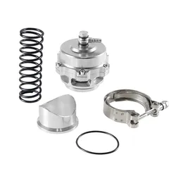 High-Performance Universal Turbo Blow Off Valve with Adjustable Springs and Aluminum V-Band Flange (Silver)