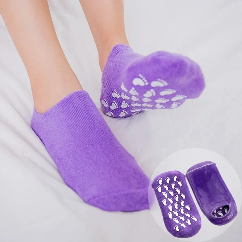 1 pair Reusable SPA Gel Socks Moisturizing Whitening Exfoliating Velvet Smooth Beauty Foot Care Silicone Socks Feet Care high elastic silicone moisturising gloves footbath socks waterproof anti dry cracked hand foot care exfoliating mask sets