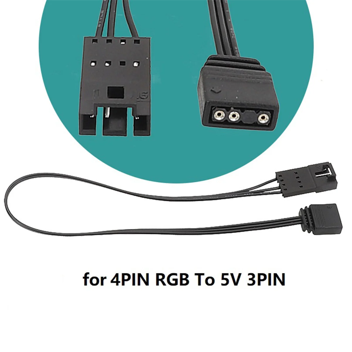 Adapter Cable for Corsair Fan 12V RGB 4PIN to Motherboard 5V 3PIN Female Adapter Connector for Motherboard Control Light