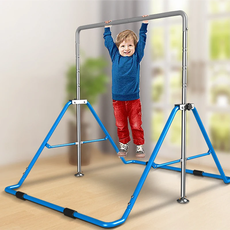 Barra Orizzontale Per Ginnastica FCOUMY Regolabile - Per Bambini 3-12 Anni, Pieghevole, Con Anelli, Rosa/Blu - Foto 7