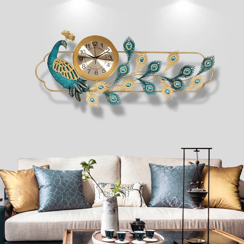 

New Chinese Wall Clock Luxury Art Classic Wall Clock Electron Porch Silent Living Room Reloj Cocina Pared Household Decoration