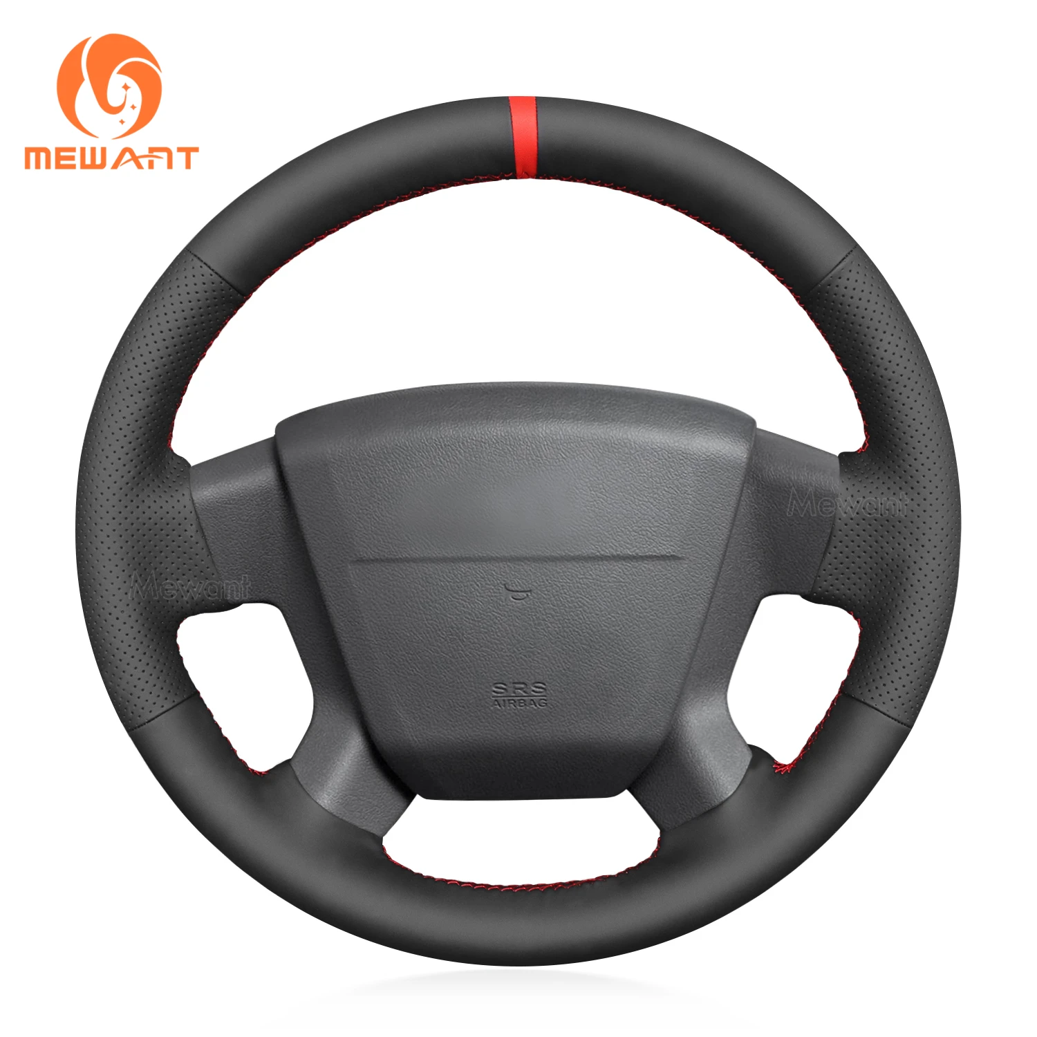 

MEWANT Black Artificial Leather Car Steering Wheel Cover for Jeep Compass I(MK49) 2007-2010 / Patriot 2007-2011