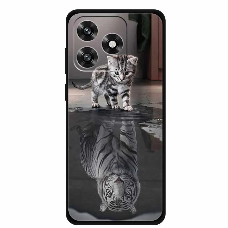 Black TPU Cartoon Soft Silicone Shockproof Case - Protective Back Cover