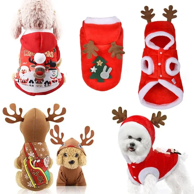 

Christmas Dog Clothes, Santa Costume for Pug, Chihuahua, Yorkshire, Cat Clothing, Jacket Coat, Pets Costume, New Year, 2022