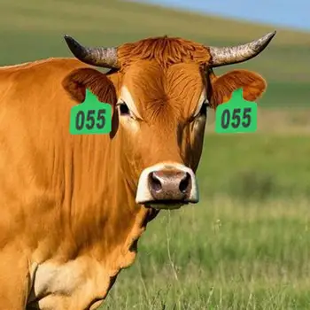 Cow Ear Tags Livestock Marking Labels 001-100 Numbered Ear Tags With Applicator For Wildlife Tracking Beef Cattle Breeding 1