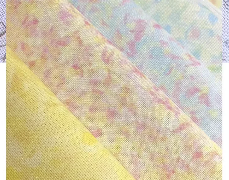 Bright Silk Cloth for DIY Background, Colored Cloth, Colorful Cloth, Cross-Stitch Cloth, 14CT, 50-75cm