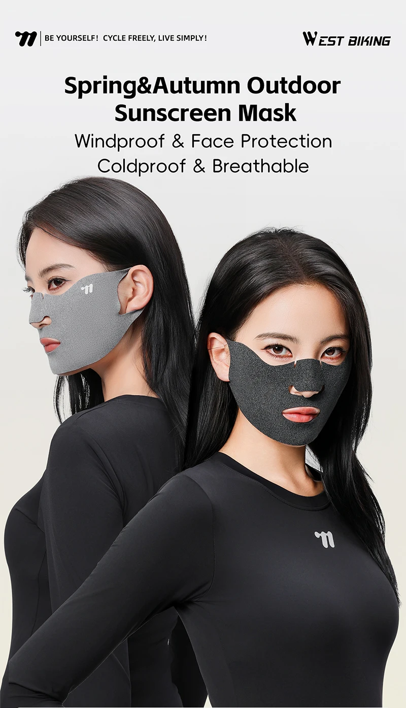 WEST BIKING Herbst und Winter, winddichte Maske, Radfahren, warme Maske, Sonnenschutz, stereoskopische Maske, Männer und Frauen, Outdoor-Elastizität, Gesichtsbedeckung – Detail 1