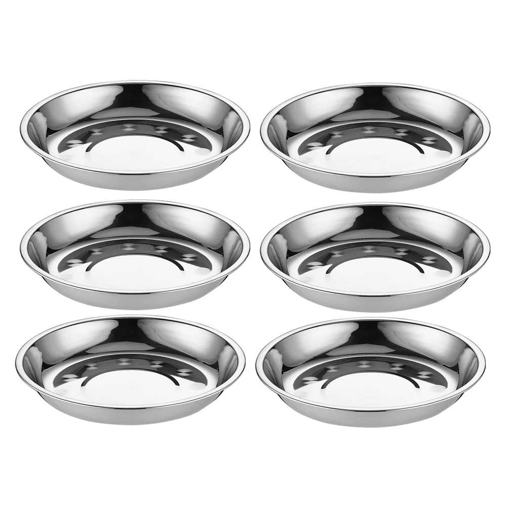 

Stainless Steel Food Plates Round Dinner Plates Fruit Trays Pasta Salad Snack Dessert Dishes Serving Plates 18cm/16cm