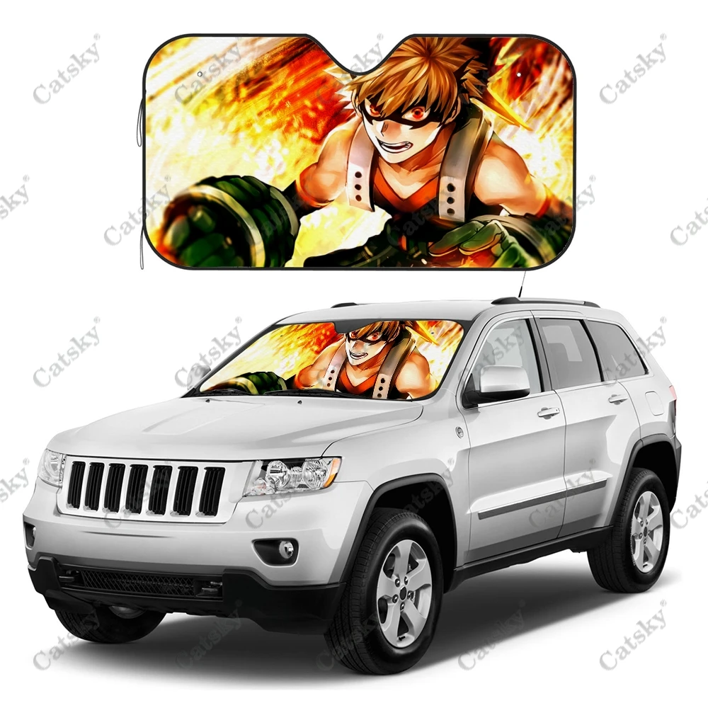 

Bakugou Katsuki My Hero Academia Car Sunshade Interior Accessories Folding Sunscreen Anti-UV Pattern Printing Gift Sunshade