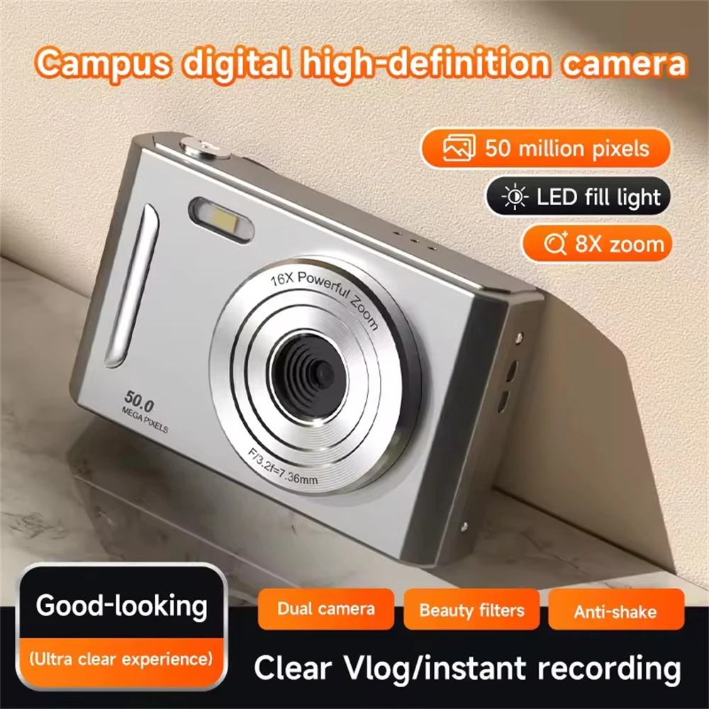 4KDigital Camera 2.4 Inch Screen 50MP Vlogging Camera 8X Digital Zoom Retro Port